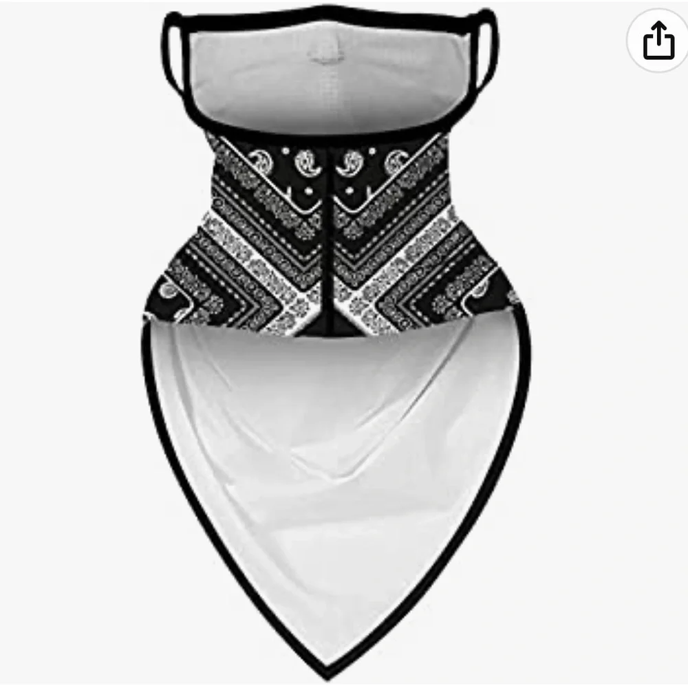 COPY - 2/$20 NWOT Black and White silky soft paisley print face gaiter